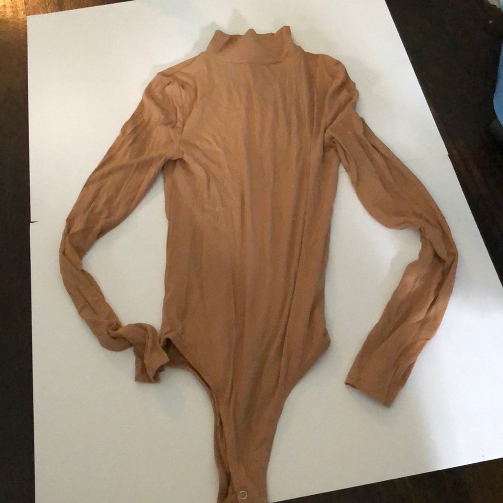 Ribbed mock neck bodysuit